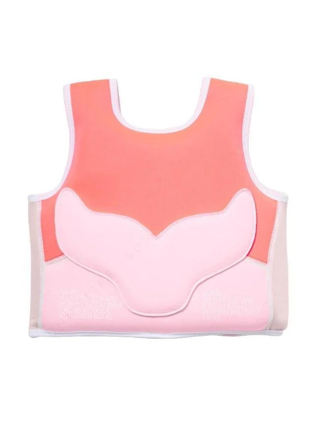SUNNY LIFE Melody the Mermaid Swim Vest 2-3 Neon Strawberry – Safe and Comfortable Kids Flotation Vest, Adjustable Toddler Life Jacket for Pool and Beach, Lightweight and Durable for Water Confidence and Fun
